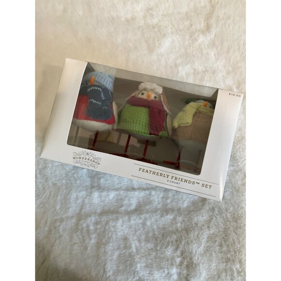 Target  Wondershop featherly friends Winter 3 pc Bird set - Picture 4 of 4